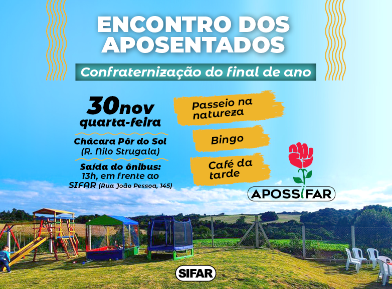 Encontro de Aposentados do SINESP terá Chá da Tarde e Apresentação